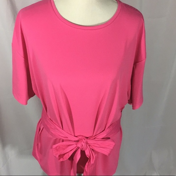 Pink Ava Viv Top with waist tie/belt - 3X - Picture 3 of 5